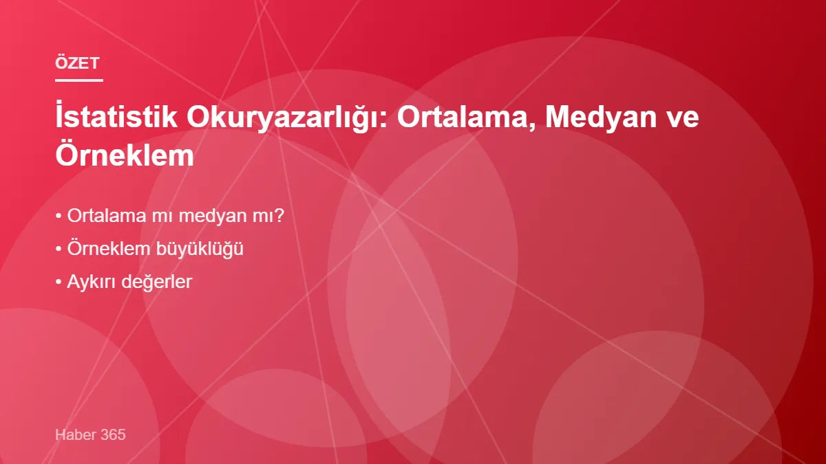 İstatistik Okuryazarlığı: Ortalama, Medyan ve Örneklem – ana başlıklar